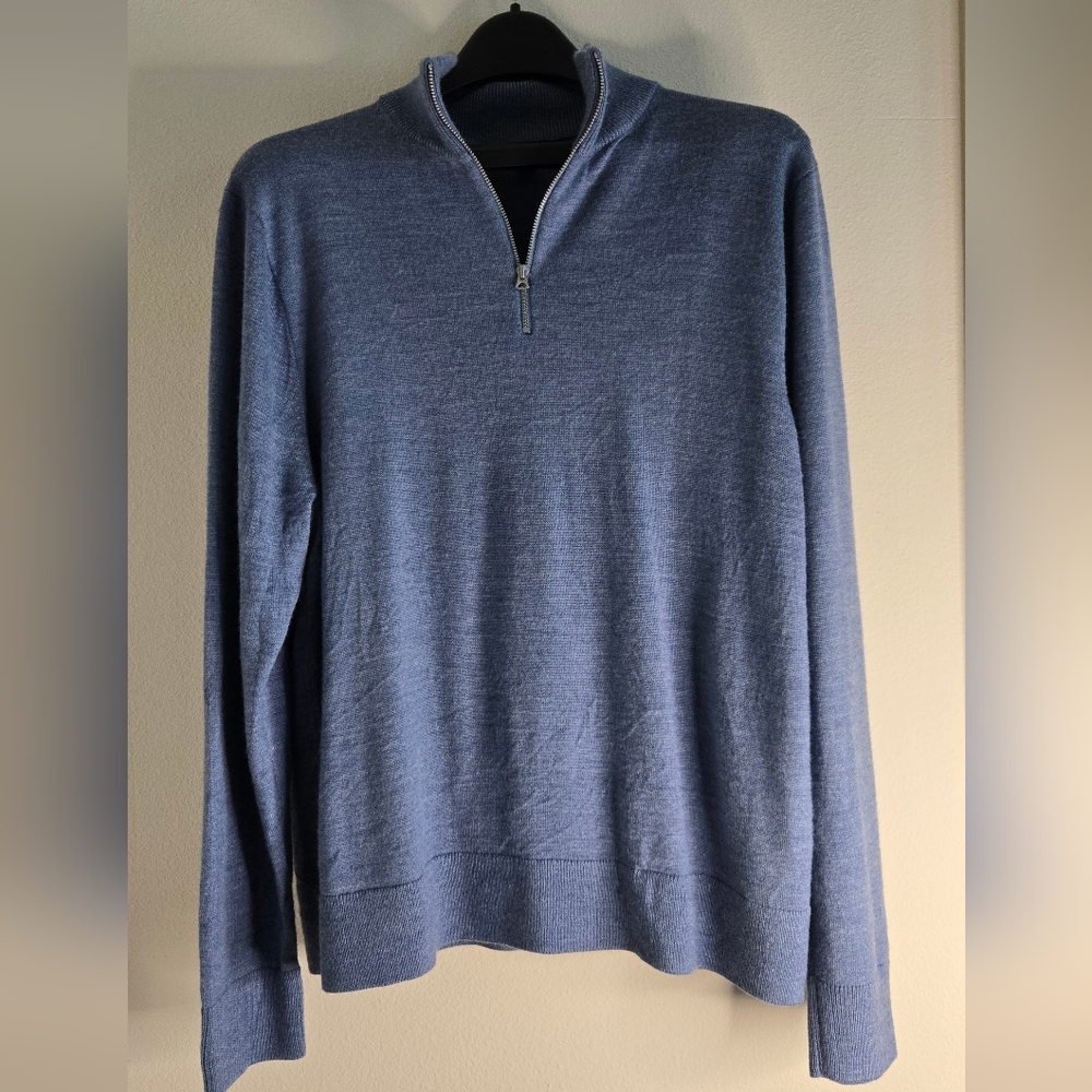 J. Crew Men's Half-Zip Sweater in Heathered Blue